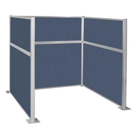Versare Pre-Configured Hush Panel Cubicle (U Shape) 6' x 6' Ocean Fabric 1859318